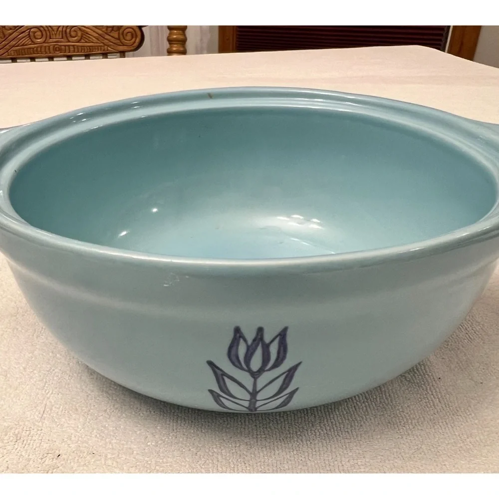 Vintage Tulip Blue by Cronin Pottery Ceramic Bake Oven Pot